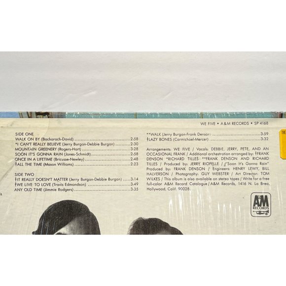 The Return of We Five Rock LP A&M SP 4168 In Shrink 1969 VG+ - Picture 5 of 6